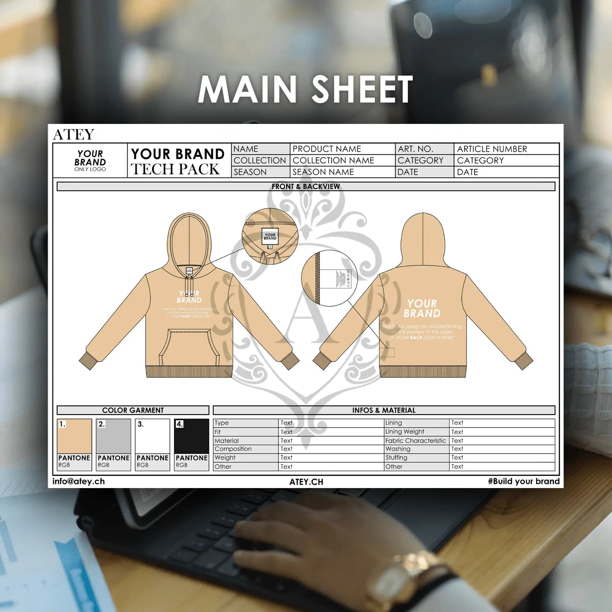 Sweatshirt store tech pack