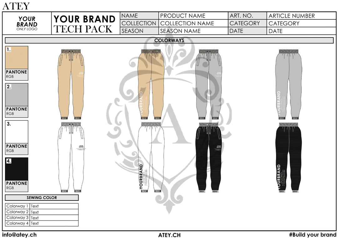Men's Jogger Tech Pack Template Atey