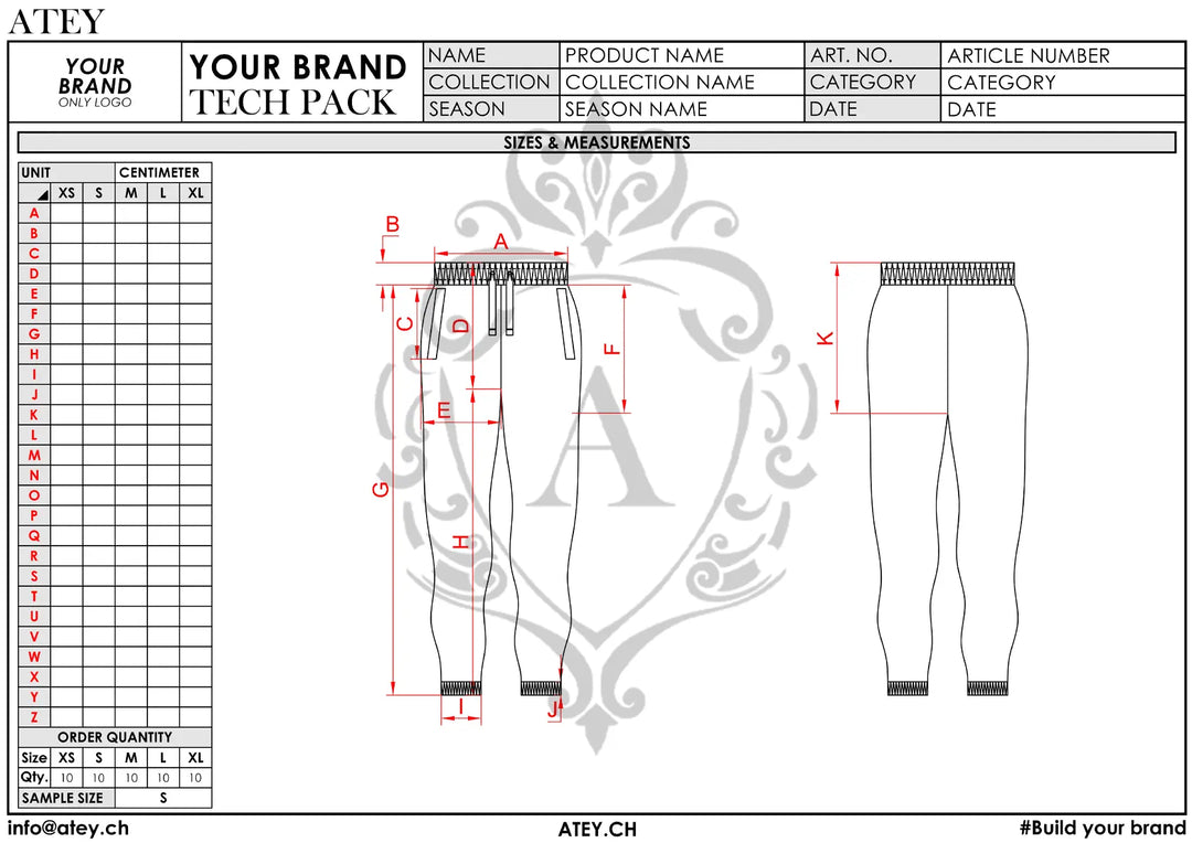 Women's Joggers Tech Pack Template Atey