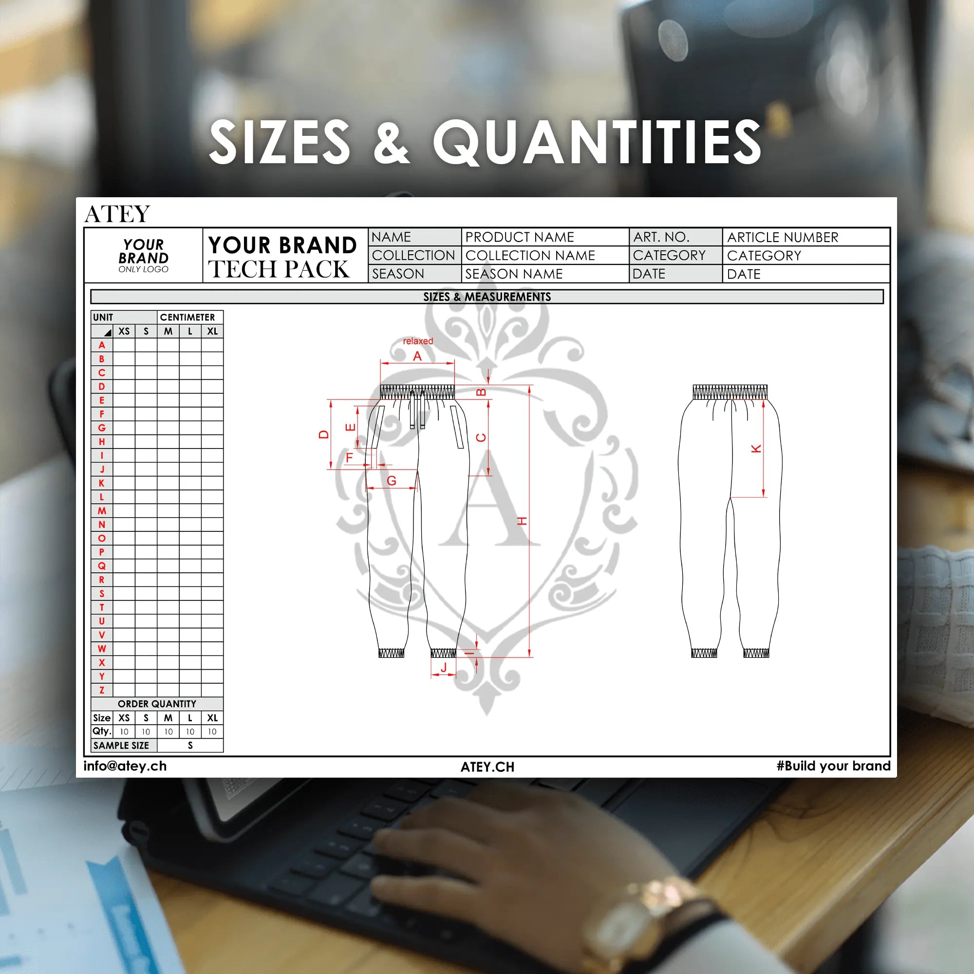 Men's Joggers Tech Pack Template Atey