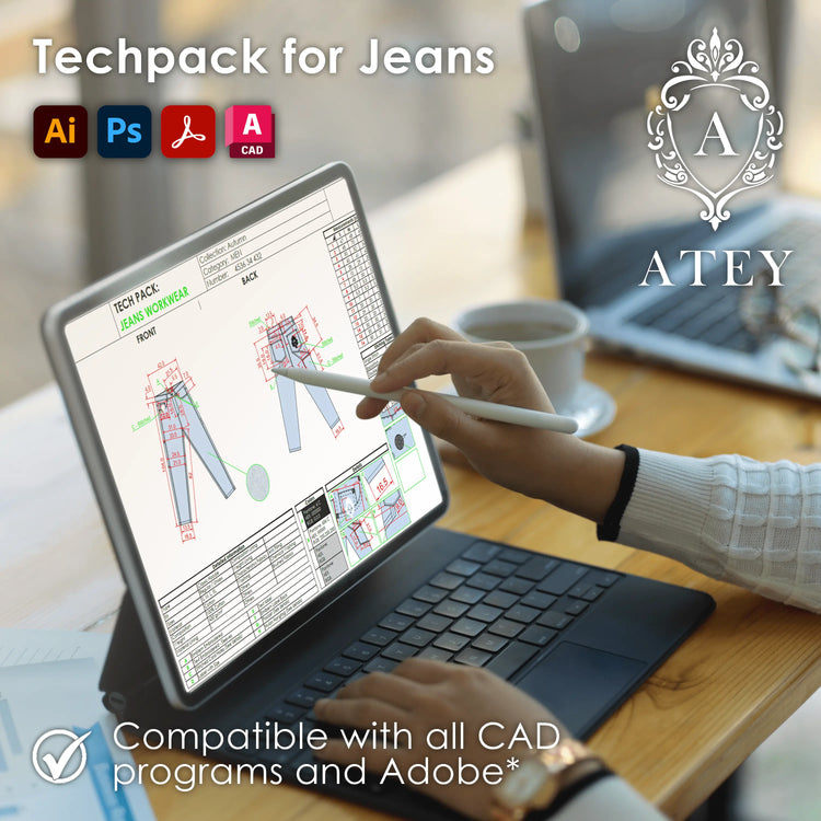 Denim Jeans Tech Pack Template Atey