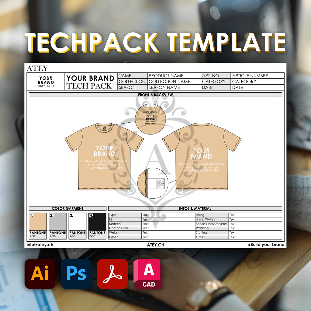 T Shirt Tech Pack Template Atey